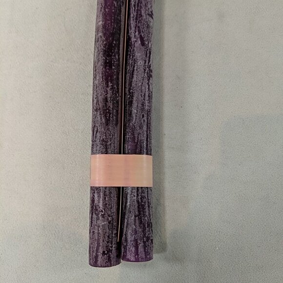 Vance Kitira 2 Pair Set Purple Taper Candlesticks 7/8" x 12" Floral Scented - Picture 4 of 8